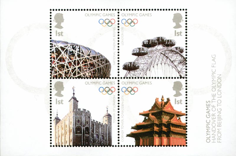 2008 GB - MS2861 - Beijing Olympics - Handover of Flag MS MNH
